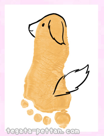 足形アートの犬